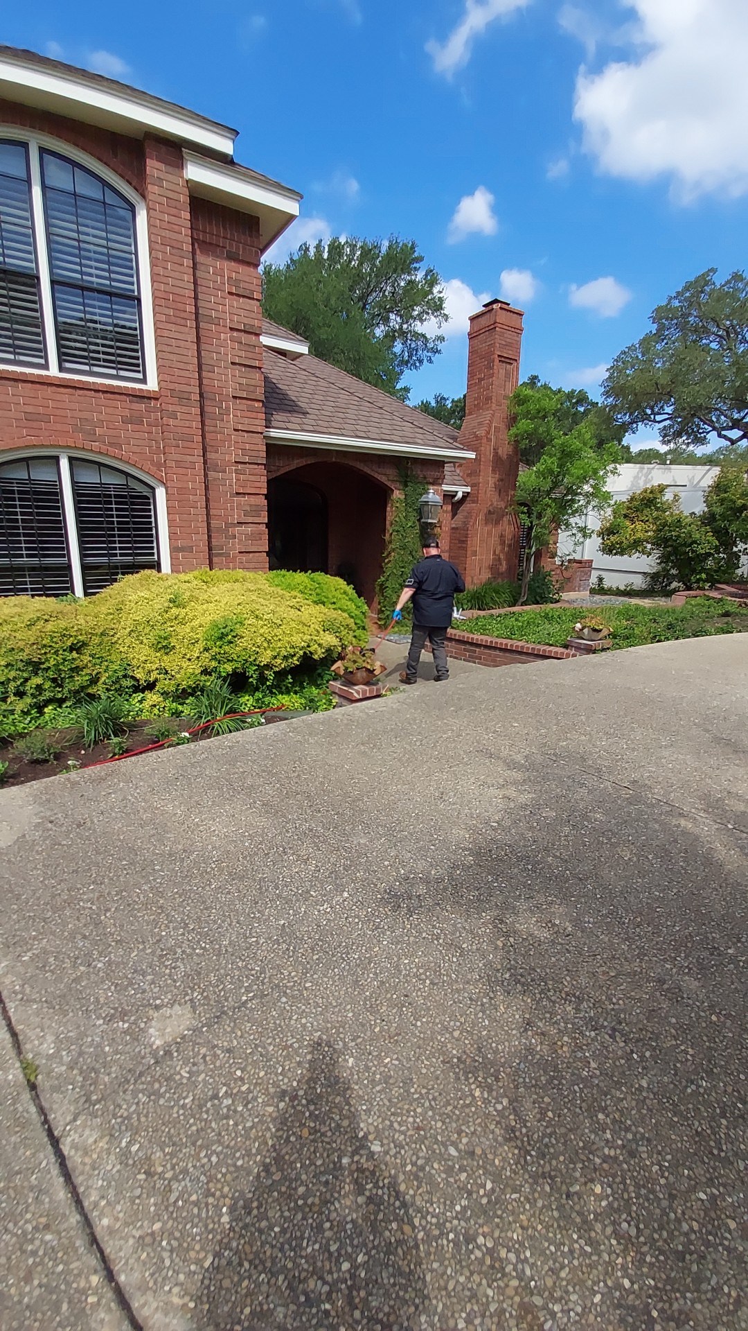 Stalwart treating the front entry of a Hill Country home